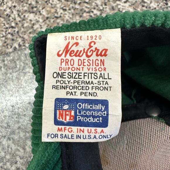 RARE Vintage New York Jets 80's CORDUROY Hat New Era Pillbox Style Snapback USA - Picture 14 of 14